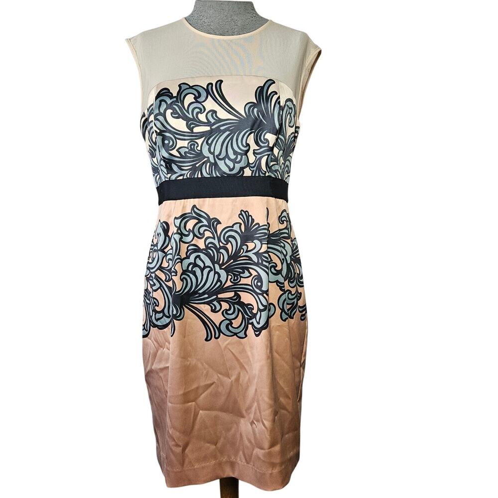 Cream Bodycon Satin Dress Size 6